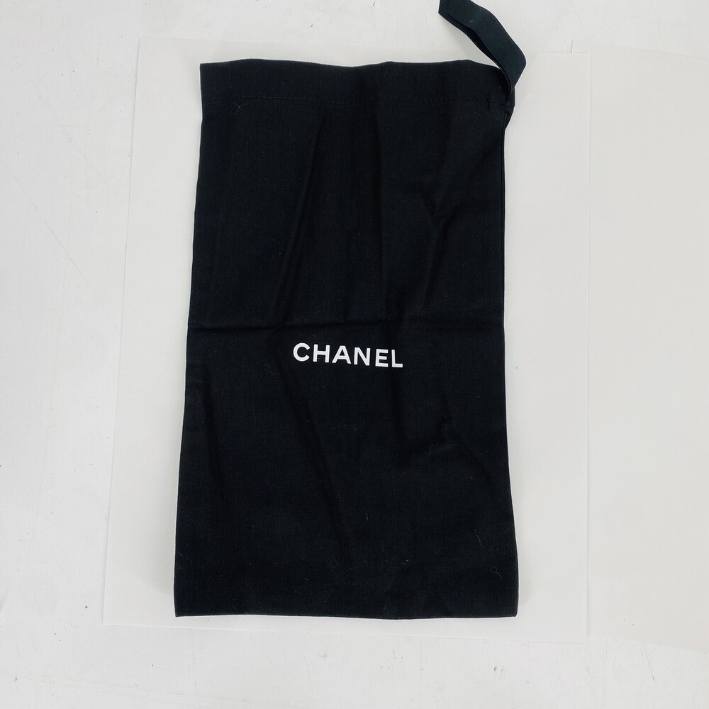 Chanel Black Canvas Drawstring Dust Cover Bag 13x8" Handbag Cover Storage